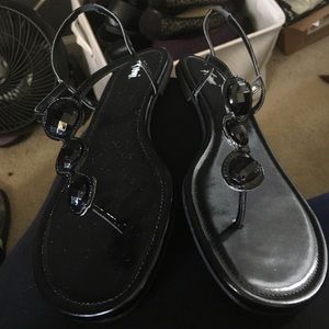 Payless Fioni Embellished T-Strap Sandals